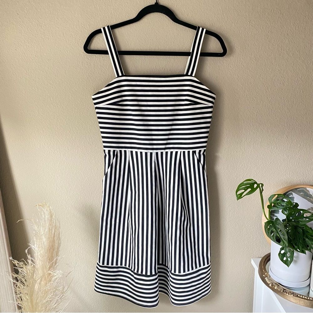 NWT Brixon Ivy Levi Ponte Dress Black White Stripe Dress Nautical Preppy